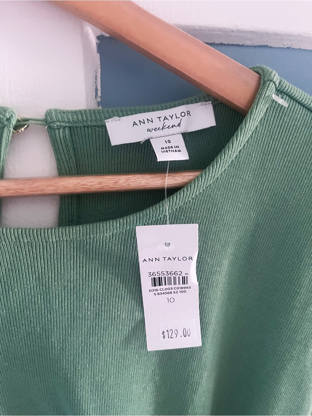 NWT Sleeveless Green Tie-Waist Knit Midi Dress Ann Taylor - Picture 4 of 5
